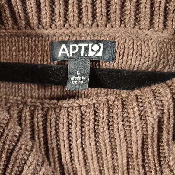 Apt. 9 Women's Cotton Blend Brown Turtleneck Sweater Size Large - Picture 6 of 9